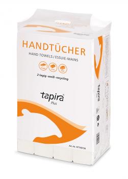 Tapira „Plus“ Handtücher 2-lagig, weiß, recycling 4000 Blatt, 24×23 cm