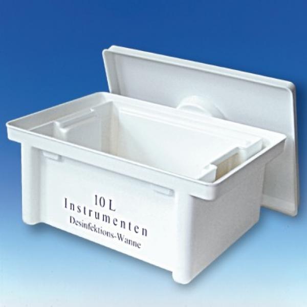Desinfektionswanne 10 Ltr. mit Druckplatte und Abtropfvorrichtung